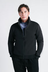 GIUBBOTTO DOPPIO TESSUTO COLLO IN PIEDI NERO